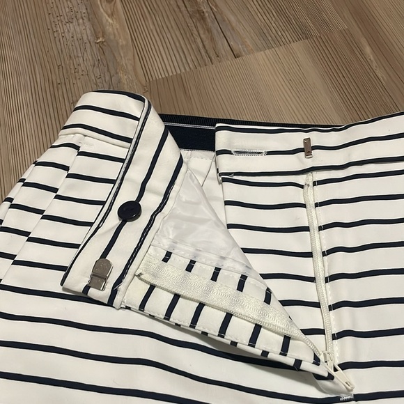 Zara Basic Womens Blue White Striped Pants Trousers Anke Length Causal Size S - Picture 5 of 13